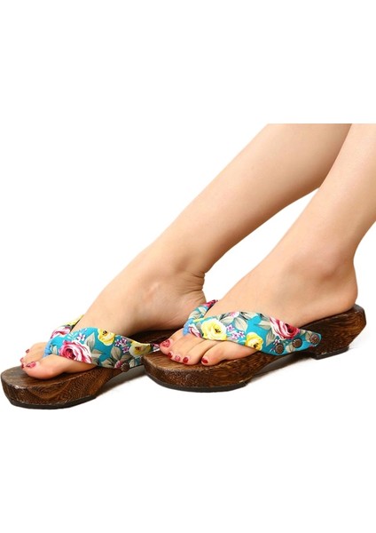 Japon Geleneksel Geta Düz Alt Unisex Ahşap Paulownia Clog Kadın Ninja Cosplay Ayakkabıları (Yurt Dışından)