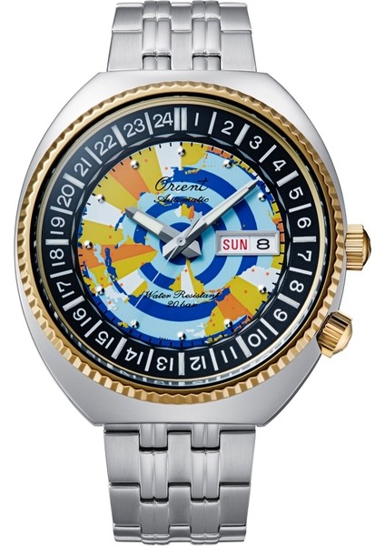 World Map RA-AA0E08Y39B Limited Edition Otomatik Çelik Gri 20 Atm 44 mm Erkek Kol Saati
