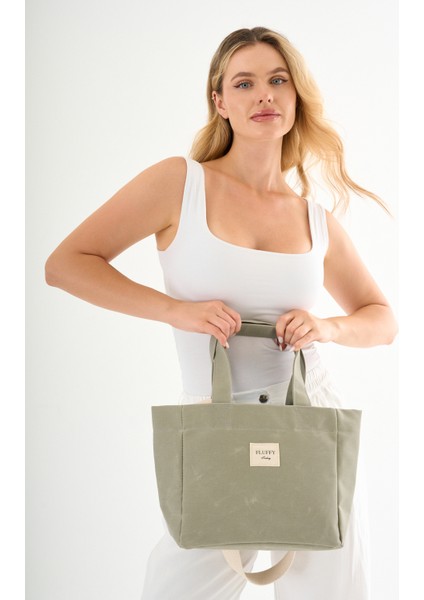 Matcha Latte Mumlu Kanvas Su Geçirmez Omuz El Çantası Lise ve Üniverste Okul Çantası(En:28 Boy:25) fiyatları