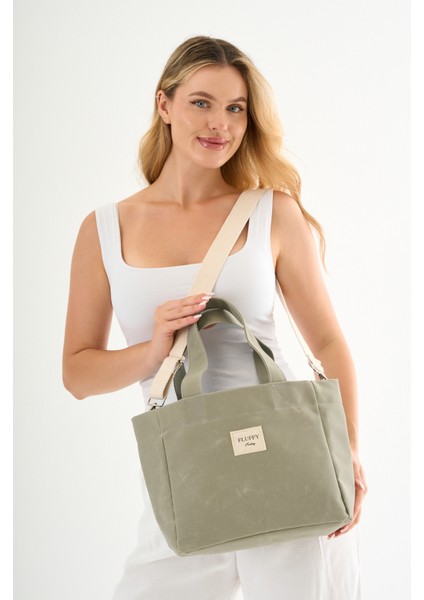 Matcha Latte Mumlu Kanvas Su Geçirmez Omuz El Çantası Lise ve Üniverste Okul Çantası(En:28 Boy:25) modelleri