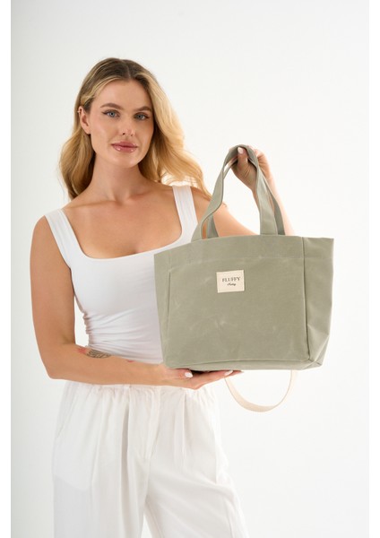 Matcha Latte Mumlu Kanvas Su Geçirmez Omuz El Çantası Lise ve Üniverste Okul Çantası(En:28 Boy:25) fırsatları