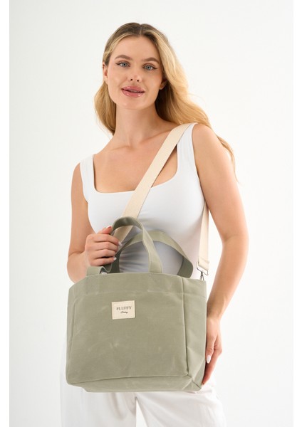 Matcha Latte Mumlu Kanvas Su Geçirmez Omuz El Çantası Lise ve Üniverste Okul Çantası(En:28 Boy:25) indirimleri