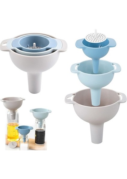 Şişeleri Doldurmak Için Mutfak Hunisi 4'ü 1 Arada Huni Seti (Yurt Dışından)