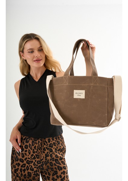 Mute Bagcookie Mumlu Kanvas Su Geçirmez Kadın Omuz El Çantası Lise ve Üniversite Okul Çantası(En:28 Boy:25)