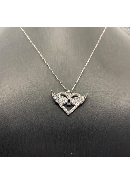 925 Ayar Gümüş Zirkon Taşlı Kalbin Kilidi Kolye