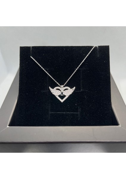 925 Ayar Gümüş Zirkon Taşlı Kalbin Kilidi Kolye fiyatları