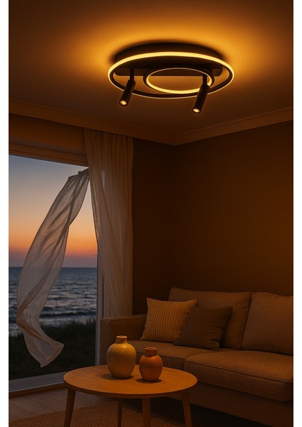 Kaykay Modern Avize LED 40W 51x51cm Alüminyum Profil Siyah Dorbien-ER-10383-2Y-BSY fiyatları