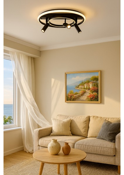 Kaykay Modern Avize LED 40W 51x51cm Alüminyum Profil Siyah Dorbien-ER-10383-2Y-BSY modelleri