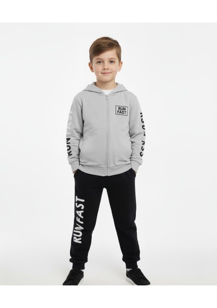 Gri Iki Ip Erkek Çocuk Alt Üst Takım