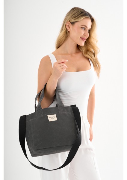 Dark Mumlu Kanvas Su Geçirmez Kadın Omuz Ve El Çantası Lise Ve Üniversite Okul Çantası(EN:28 BOY:25)