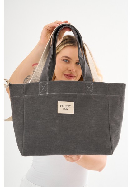 Classic Mumlu Kanvas Su Geçirmez Kadın Omuz El Çantası Lise ve Üniversite Okul Çantası(En:28 Boy:25)