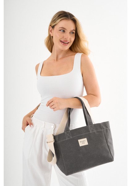 Classic Mumlu Kanvas Su Geçirmez Kadın Omuz El Çantası Lise ve Üniversite Okul Çantası(En:28 Boy:25)