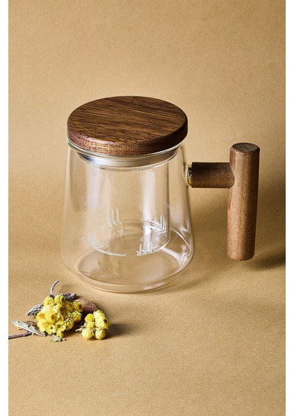 17564 Herby Borosilikat Cam Süzgeçli Kupa Bitki Çayı Demliği 500 ml modelleri