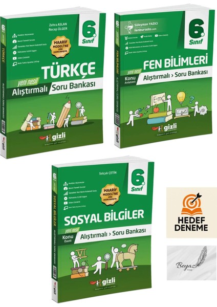 Gizli 6.sınıf Alıştırmalı Türkçe Fen Sosyal Bilgiler Soru Bankası Hedef Deneme