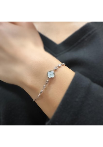 925 Ayar Gümüş Doğal Taşlı Ithal Zarif Bileklik
