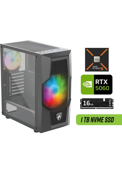 Rtx 5060 Gaming Pc | Ryzen 5 5600X | 16GB Ram | 1tb SSD | Hazır Oyun Bilgisayarı
