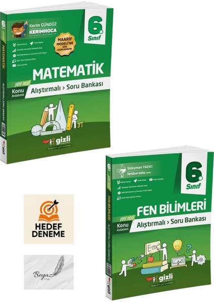 Gizli 6.sınıf Alıştırmalı Matematik Fen Bilimleri Soru Bankası Hedef Deneme