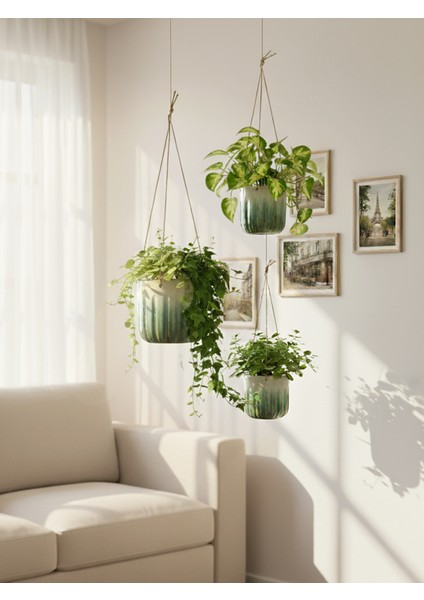 Alice Askılı Seramik Saksı Ocean Ç 7cm Y 8cm modelleri