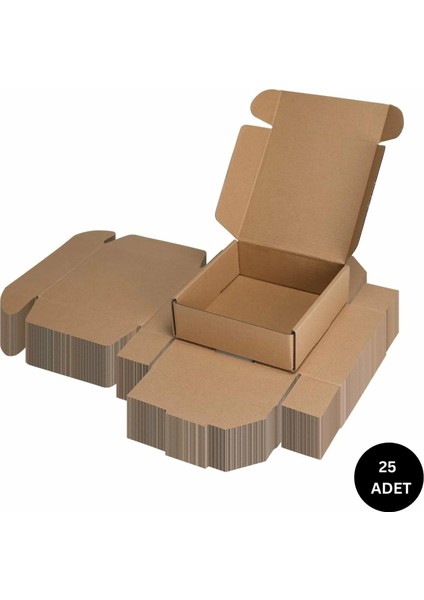 Kilitli e-Ticaret Hediye Kutusu, Kraft Karton Kargo Paketleme Kutusu, 25 Adet, 10X10X5 cm