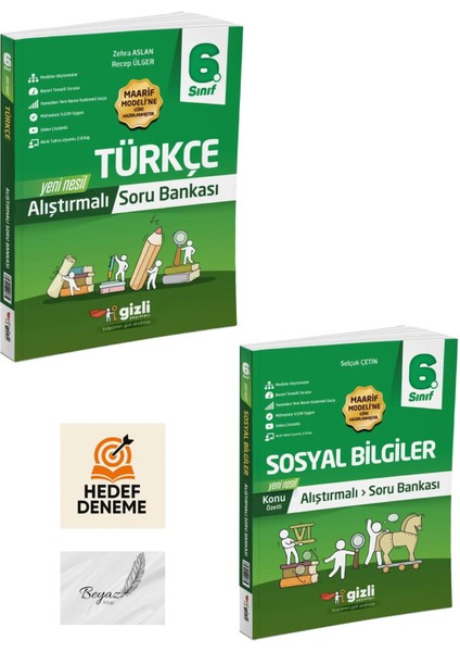 Gizli 6.sınıf Alıştırmalı Türkçe Sosyal Bilgiler Soru Bankası Hedef Deneme