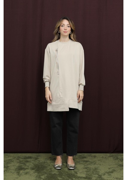 Kadın 10735 Işlemeli ve Fermuarlı Tunik