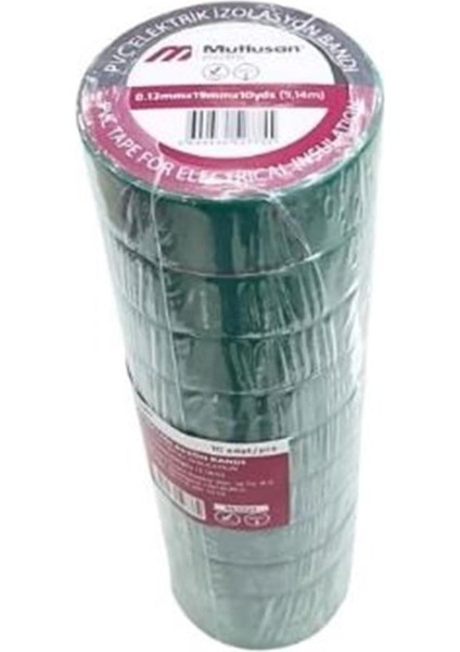 10-19 Izole Bant 10LU(ELEKTRIK Bant) Yeşil 065133151019