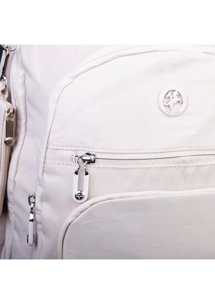 Unisex Hafif Büyük Boy Okul Çantası ve Spor Çantası Çok Gözlü Bej indirimleri