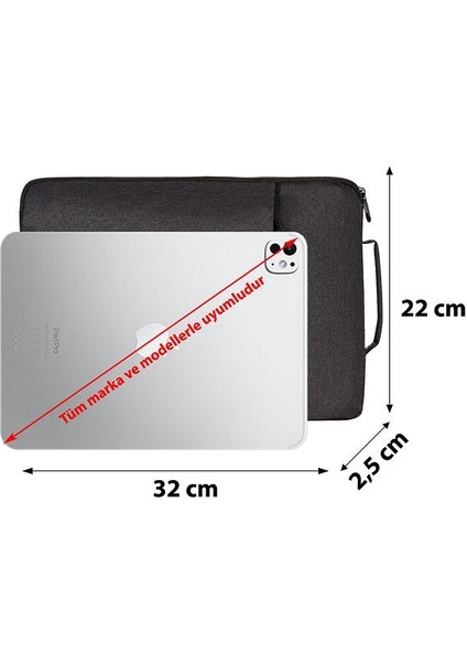 Escort Joye ES704 - 7" Tablet Uyumlu 12.9 Inç Tablet Kılıfı Çantası ve Ekran Koruyucu fırsatları