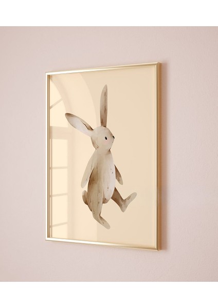(Çerçevesiz) 3'lü Vintage Tavşanlı Çocuk Odası Posteri, Çerçevesiz Poster Seti, 3 Adet fırsatları
