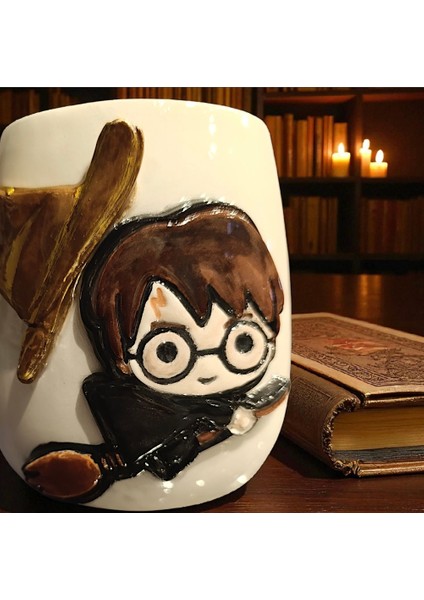 Harry Potter 3D Kabartmalı Kişiselleştirilebilir Isminizin Baş Harfi veya Cadı Şapkası Charm HEDİYELİ Seramik Kupa Bardak fiyatları