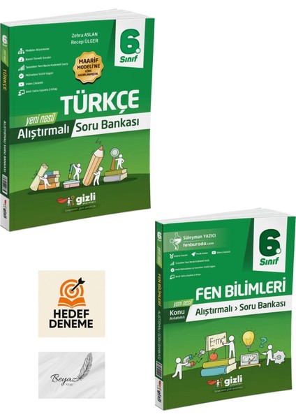 Gizli 6.sınıf Alıştırmalı Türkçe Fen Bilimleri Soru Bankası Hedef Deneme