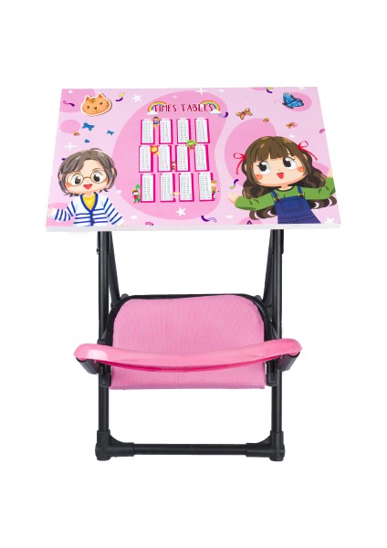 Yazı Tahtalı Lüks Katlanabilir Sandalyeli Çocuk Ders Çalışma Masası