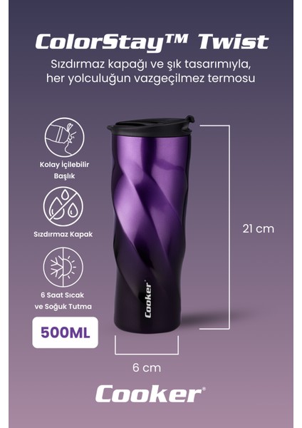 500 ml Çift Katmanlı Paslanmaz Çelik Sızdırmaz Termos – 6 Saat Sıcak, 12 Saat Soğuk, Kaymaz Tabanlı Çay,kahve fiyatları