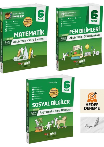 Gizli 6.sınıf Alıştırmalı Matematik Fen Sosyal Bilgiler Soru Bankası Hedef Deneme