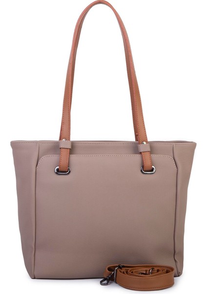 Kadın Büyük Boy Omuz Çantası Vizon Taba Lacste fiyatları