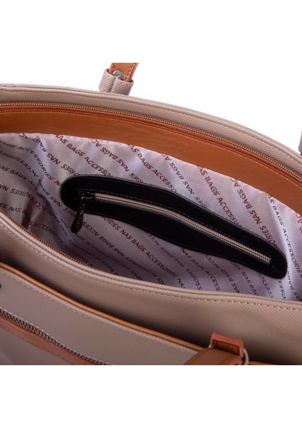 Kadın Büyük Boy Omuz Çantası Vizon Taba Lacste indirimleri