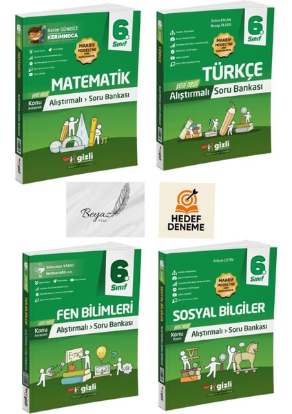 Gizli 6.sınıf Alıştırmalı Matematik Türkçe Fen Sosyal Soru Bankası Hedef Deneme