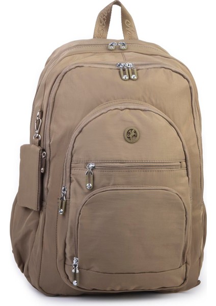 Unisex Hafif Büyük Boy Okul Çantası ve Spor Çantası Çok Gözlü Haki