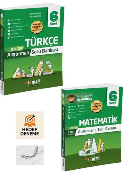 Gizli 6.sınıf Alıştırmalı Türkçe Matematik Soru Bankası Hedef Deneme