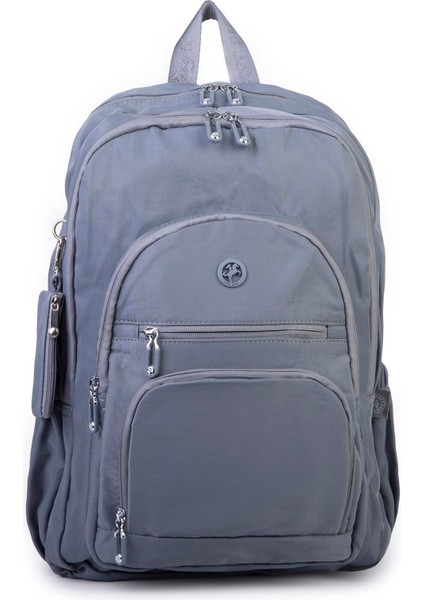 Unisex Hafif Büyük Boy Okul Çantası ve Spor Çantası Çok Gözlü Gri