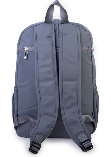 Unisex Hafif Büyük Boy Okul Çantası ve Spor Çantası Çok Gözlü Gri fırsatları