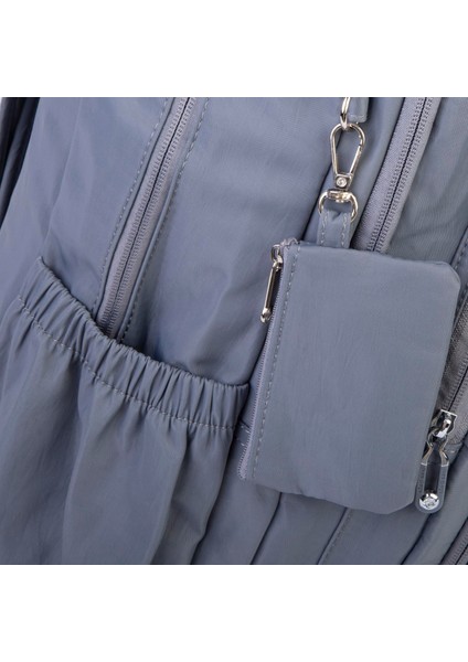 Unisex Hafif Büyük Boy Okul Çantası ve Spor Çantası Çok Gözlü Gri indirimleri