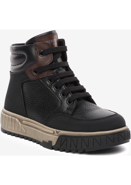 Erkek Çocuk Siyah Hakiki Deri Sneaker Bot 5K5NB59669