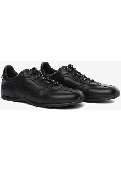 Erkek Siyah Hakiki Deri Spor Ayakkabı 5K1SA18530