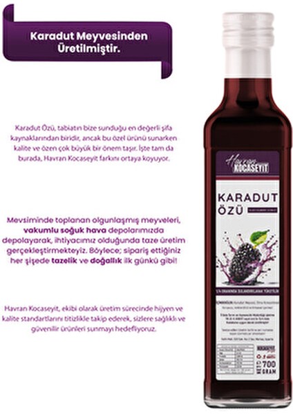 Karadut Özü 700 g Türkiye Menşeli Gluten ve Şeker İçermeyen Doğal Ürün