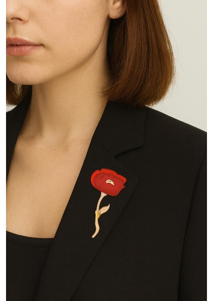 Aşk Gülü Broş Yaka Iğnesi