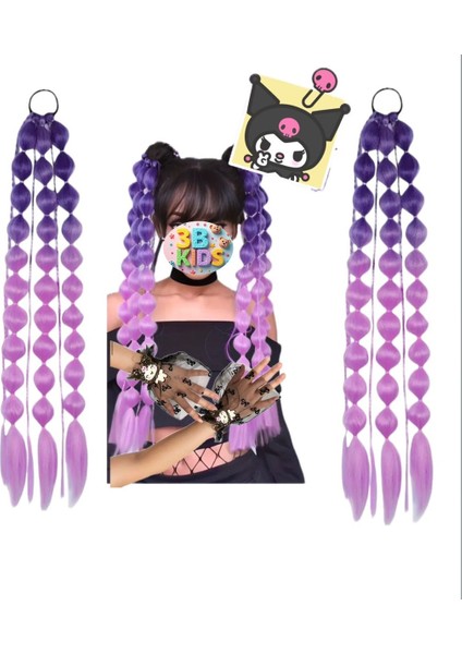 Kuromi Kostüm Kuromi Elbise Kuromi Taç Kuromi Mor Bubble Saç Kuromi Topuklu Ayakkabı Kuromi Eldiven modelleri