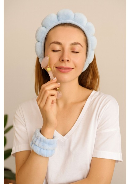 Bulut Saç Bantı ve Bilek Bantı Seti Mavi