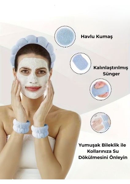 Bulut Saç Bantı ve Bilek Bantı Seti Mavi modelleri