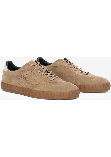 Erkek Vizon Hakiki Deri Sneaker Ayakkabı 5K1SA18485